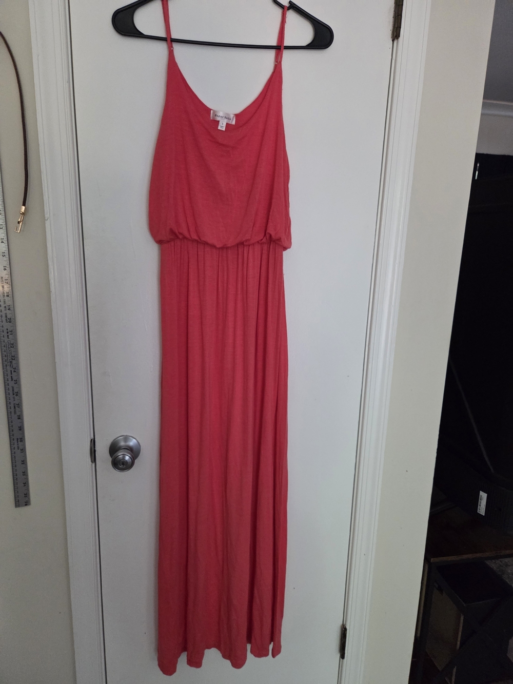 Sugar Rain Coral Pink Cowl Neck Sleeveless Blouson Maxi Dress Small
